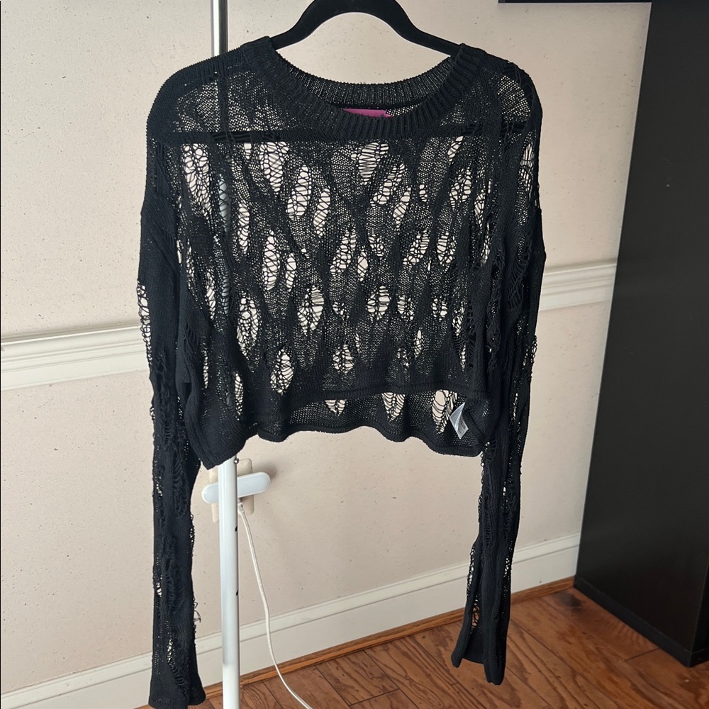 Edikted Black Knit Cropped Sweater